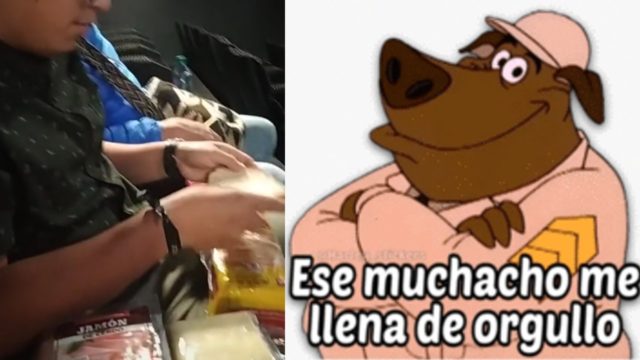 Hombre cine comida