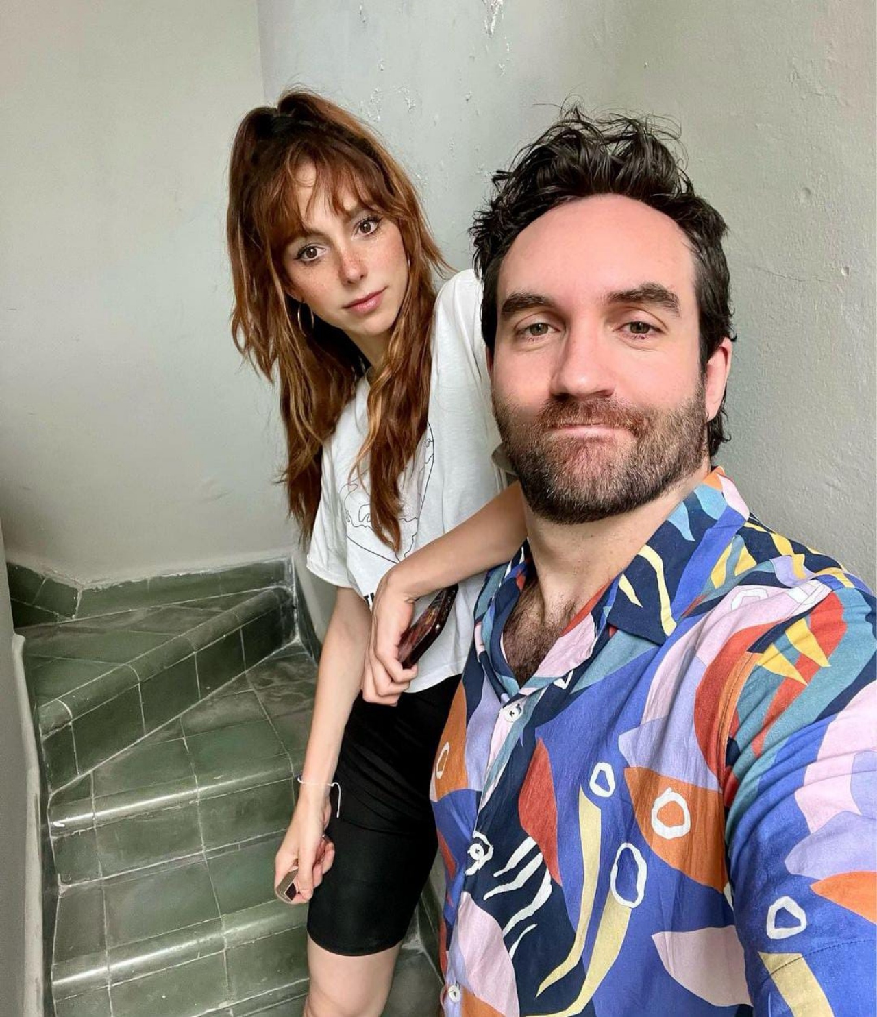 Natalia Téllez y su pareja