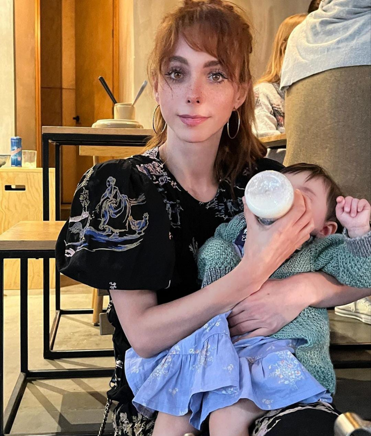 Natalia Téllez y su bebé