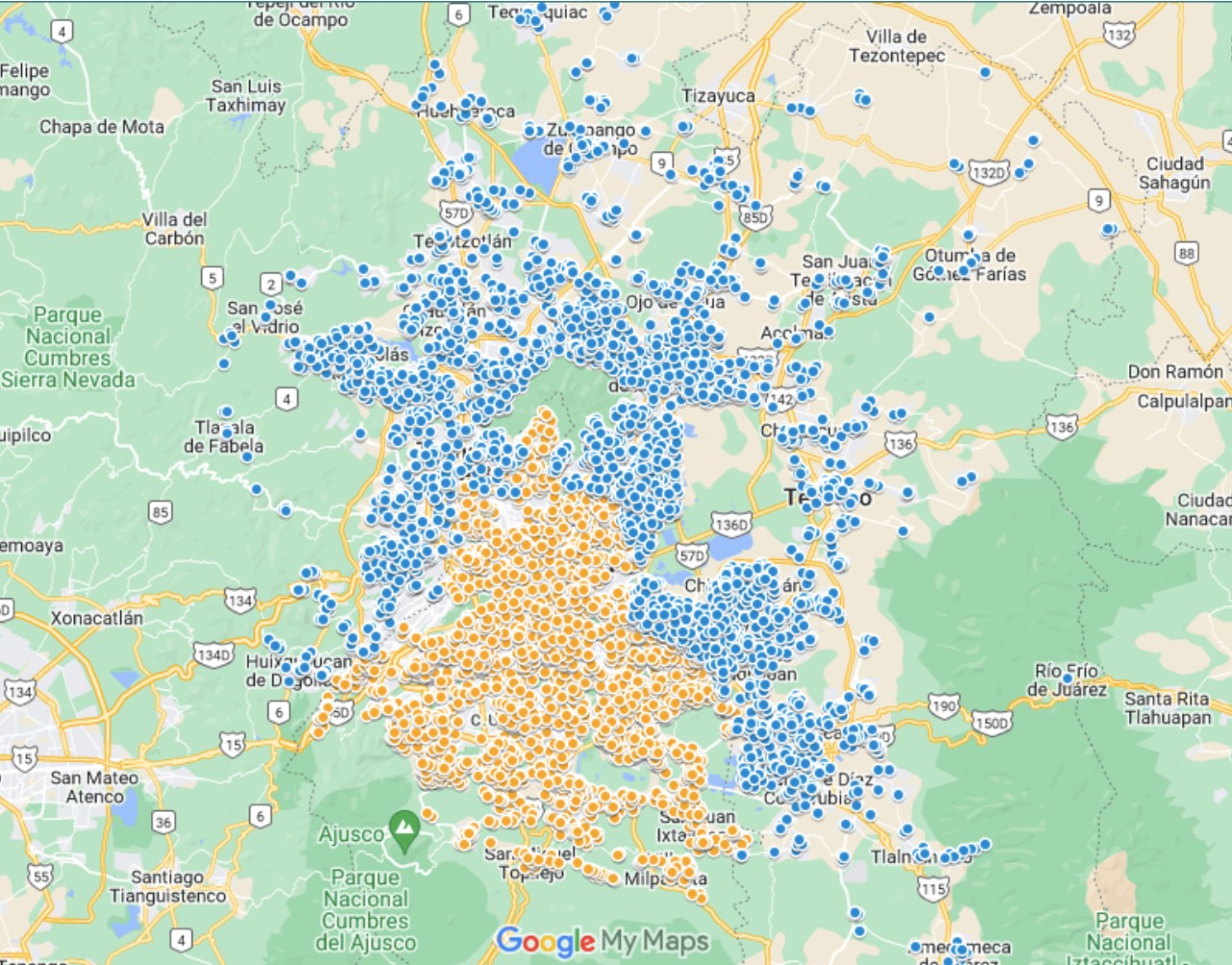 panaderías mapa CDMX