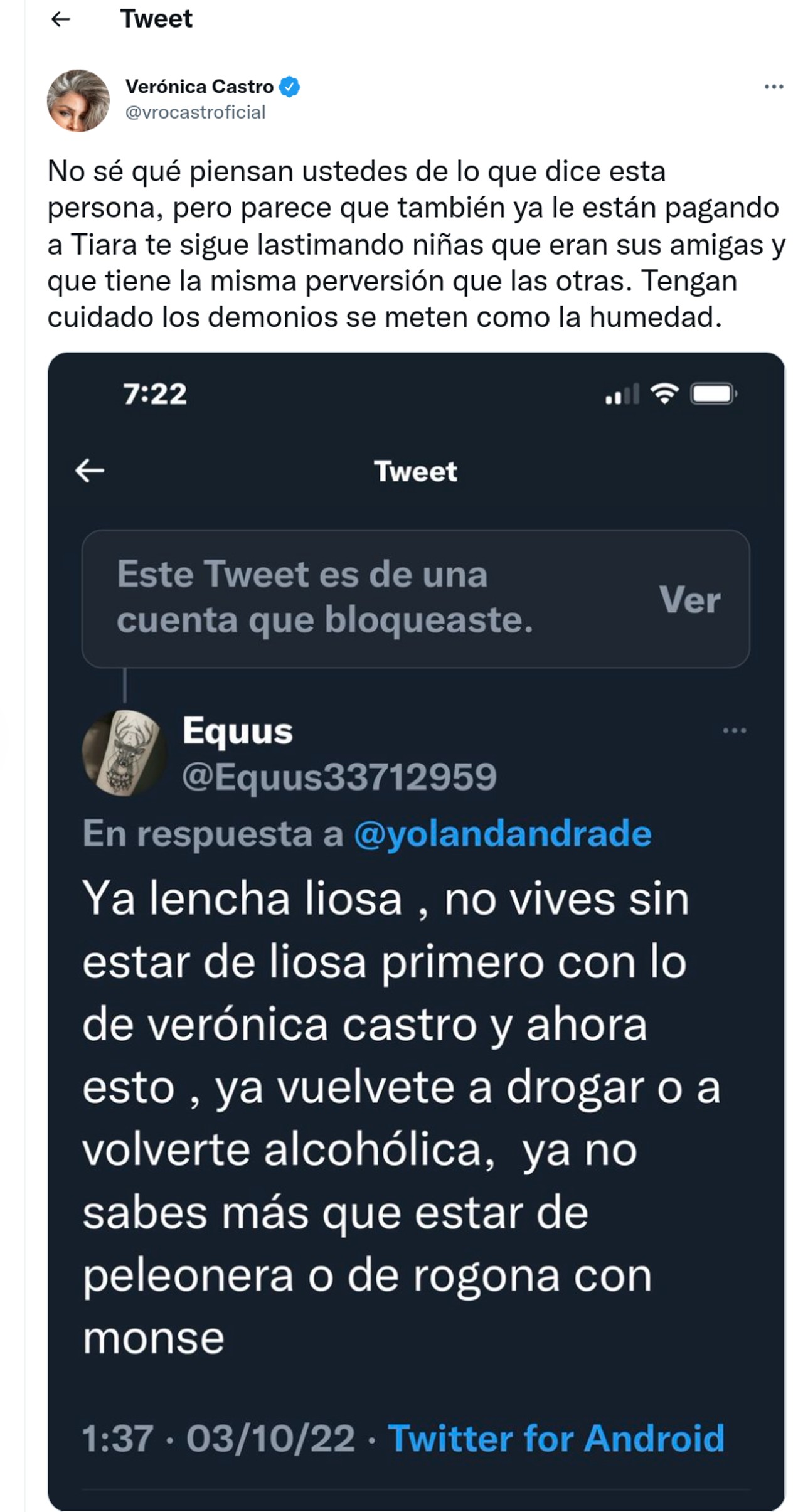 Verónica Castro menores conversaciones contestó actriz