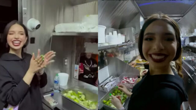 Ãngela Aguilar cajera tacos birria