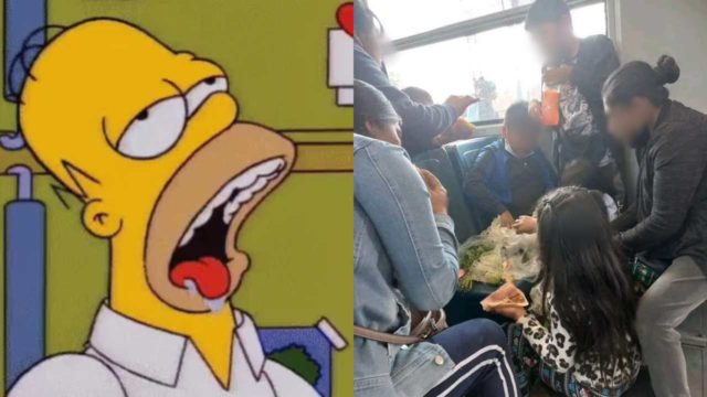Captan a familia armando el taco placero en pleno Metro de la CDMX