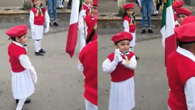 Niña baila ceremonia honores