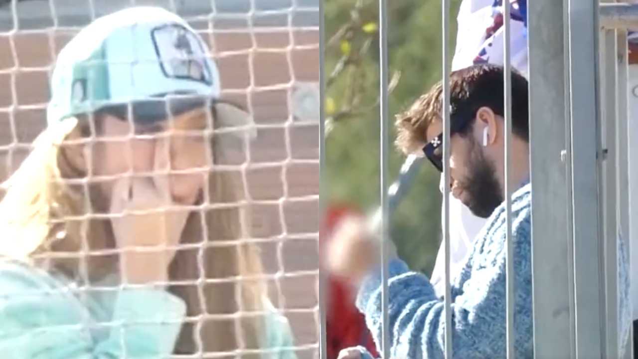 Shakira le pinta dedo a Piqué en público con resplandeciente sonrisa