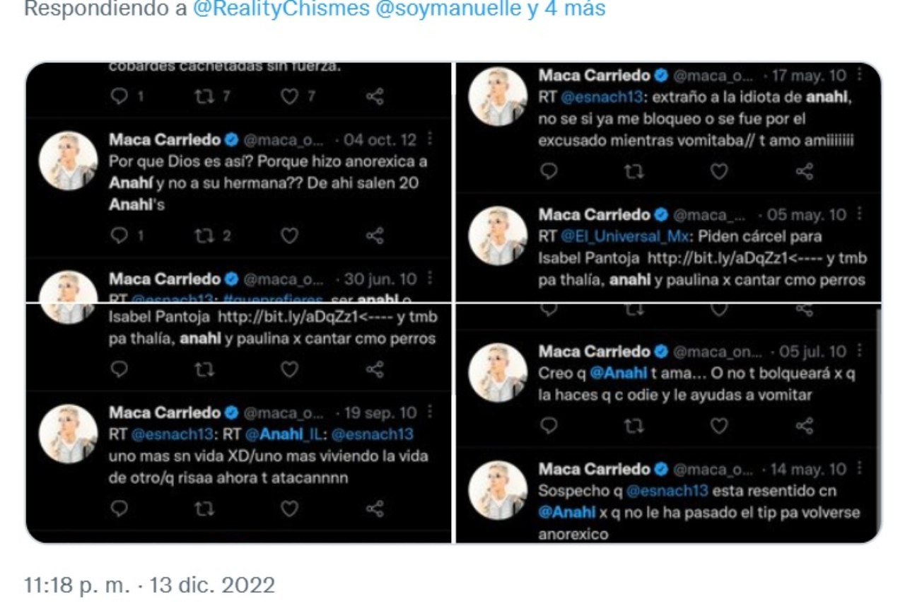 Burlas Maca Carriedo anorexia Anahi