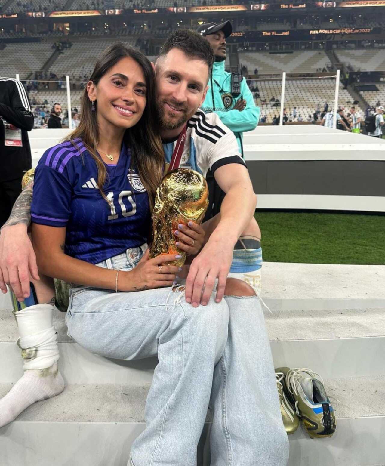 Messi y su esposa Copa del Mundo