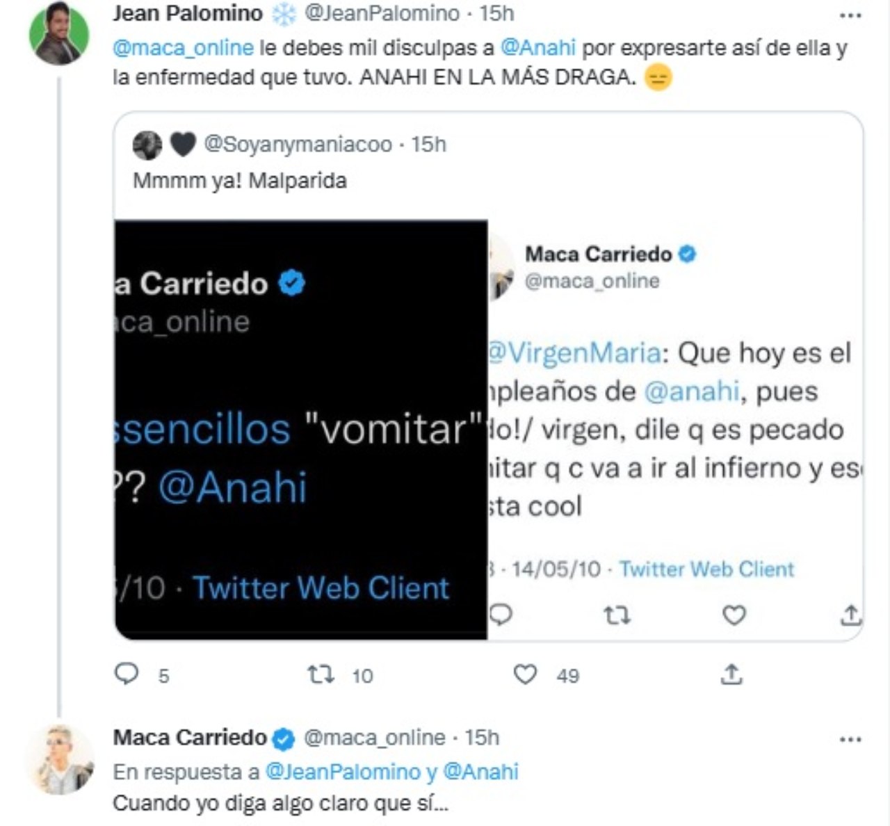Maca Carriedo no quiere disculparse Anahi