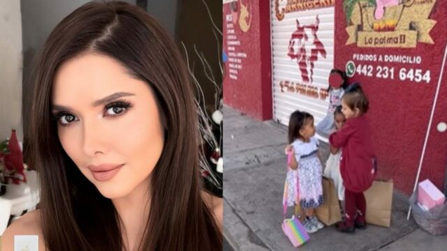 Marlene Favela criticada hija repartiendo regalos