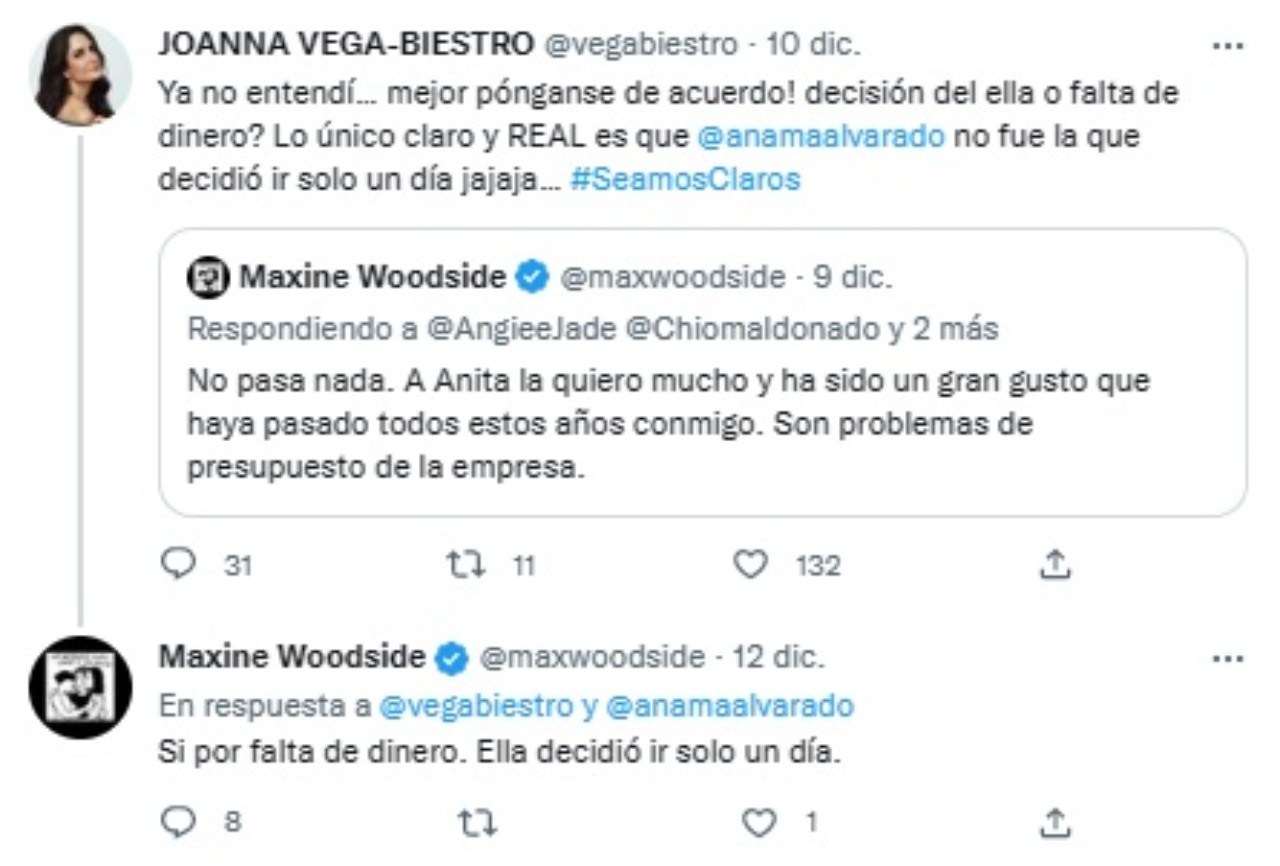 Maxine Woodside tweet Ana Maria Alvarado