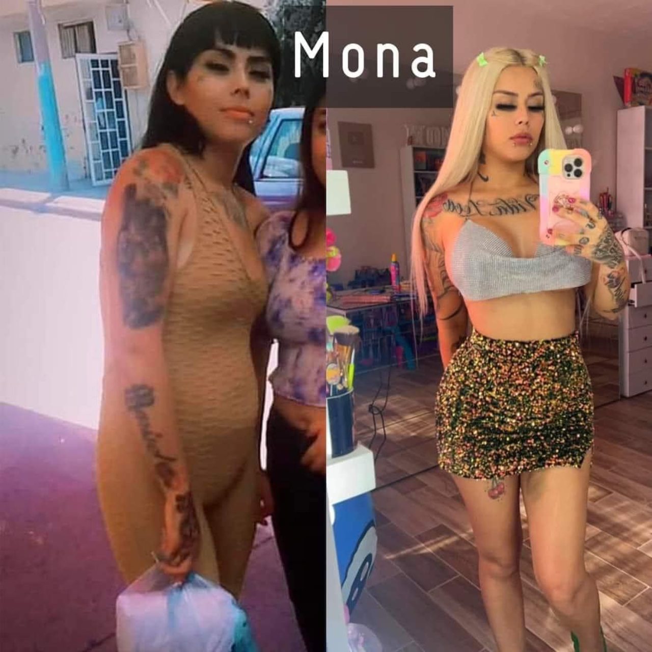Mona antes ahora cirugias famosas