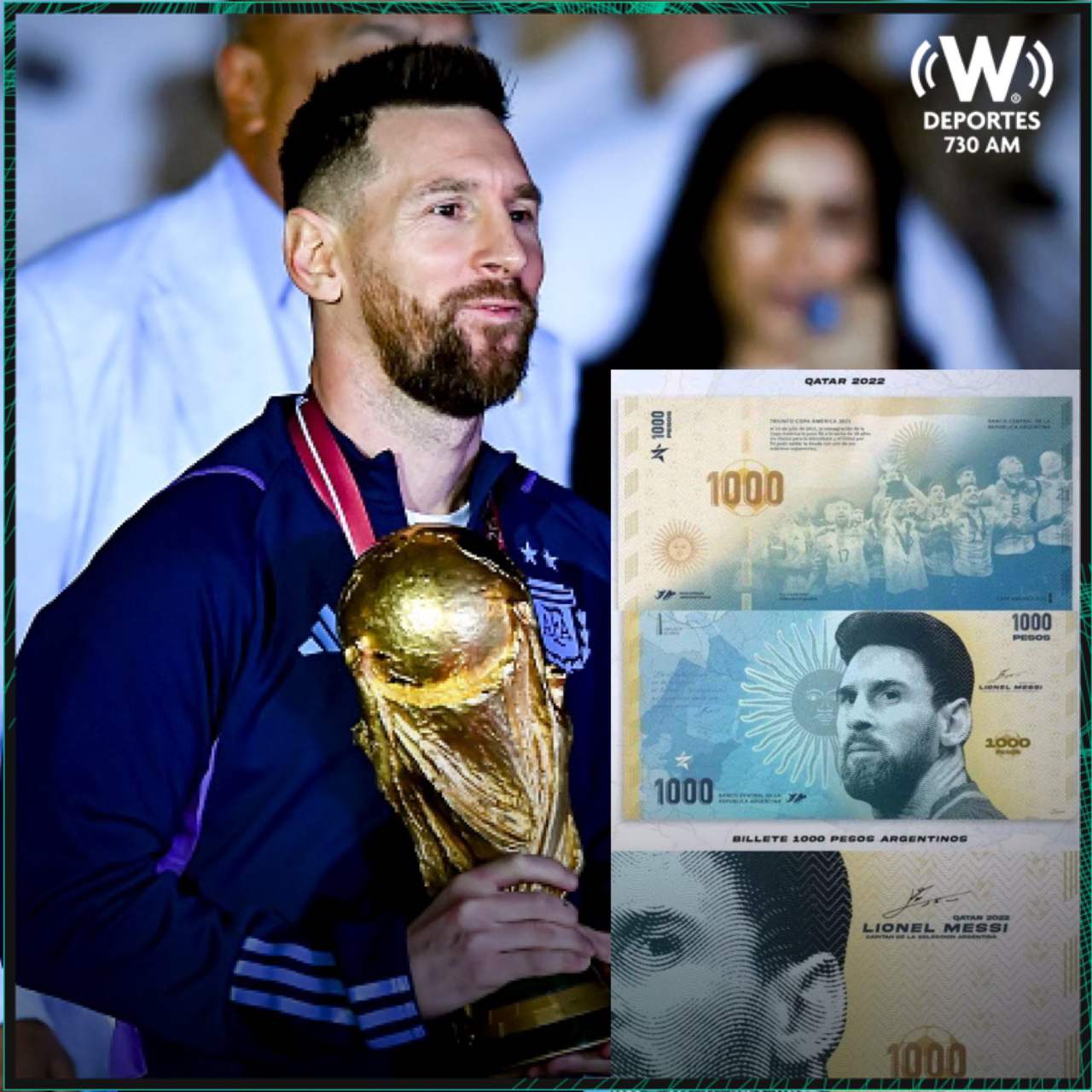 Messi billete argentino billete rey carlos