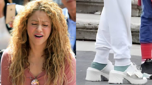 Shakira chanclas calcetines