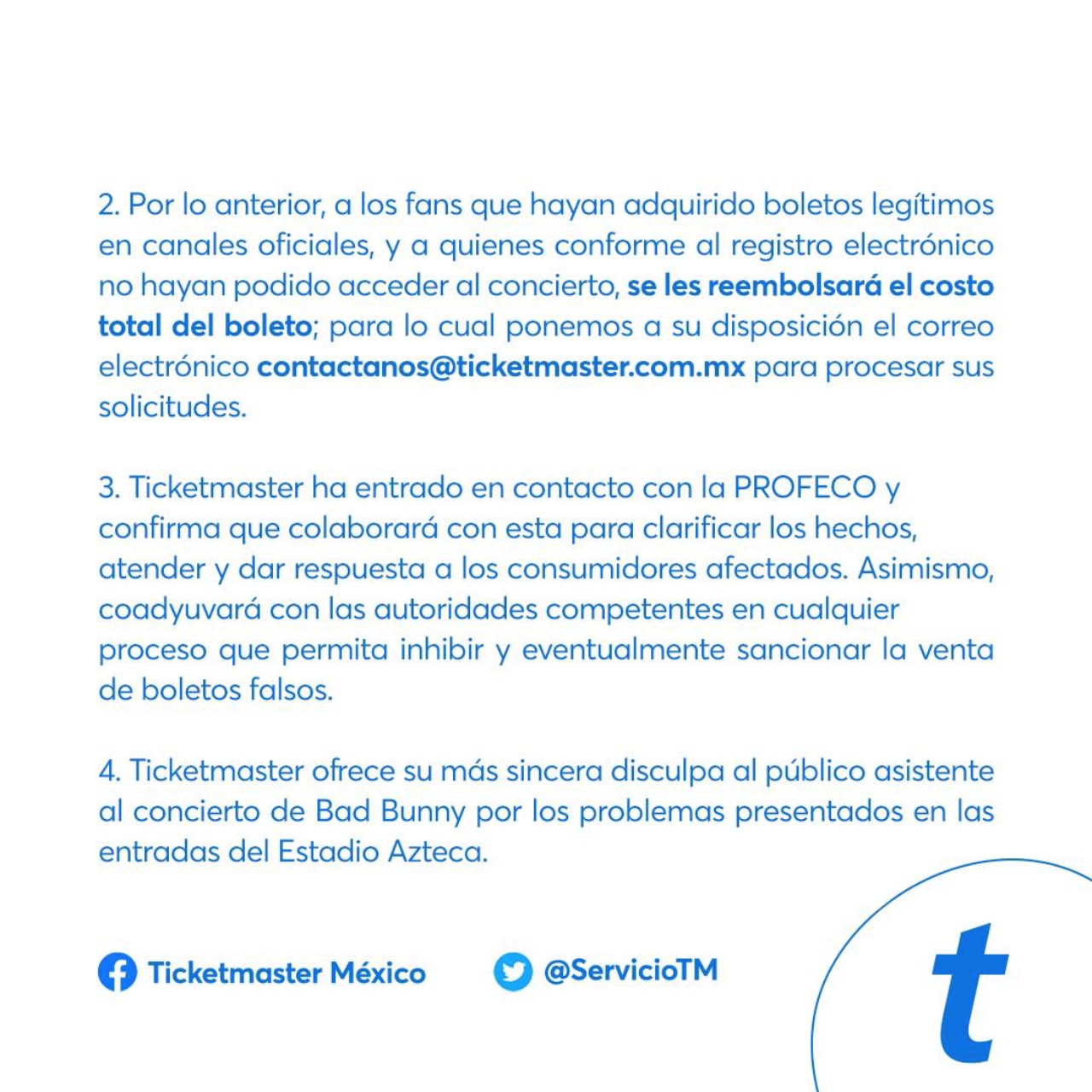 Ticketmaster arruina concierto de Bad Bunny en México