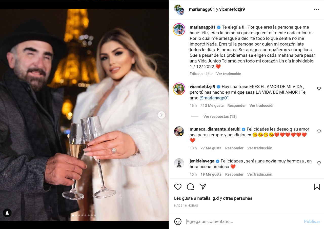 Vicente Fernández Mariana González noviazgo francia