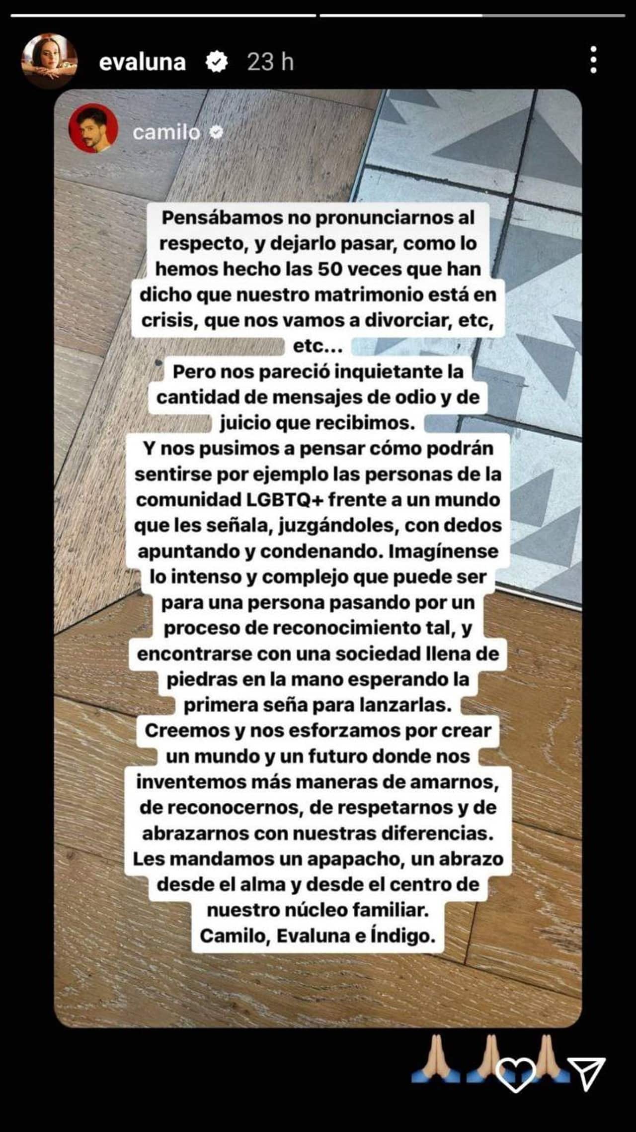 Evaluna Índigo Camilo hija no binaria