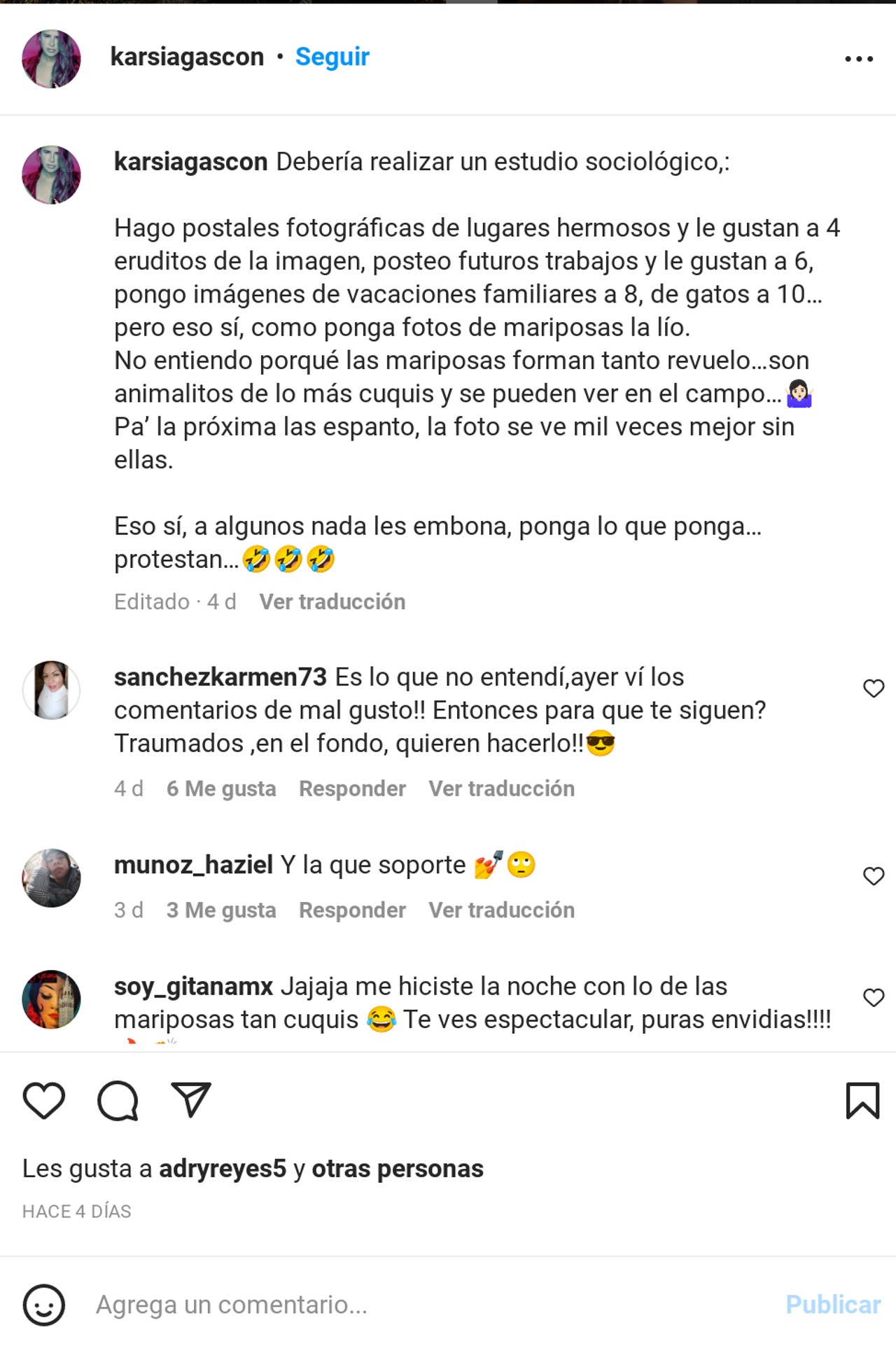 Karla Sofía Gascón imagen mensaje