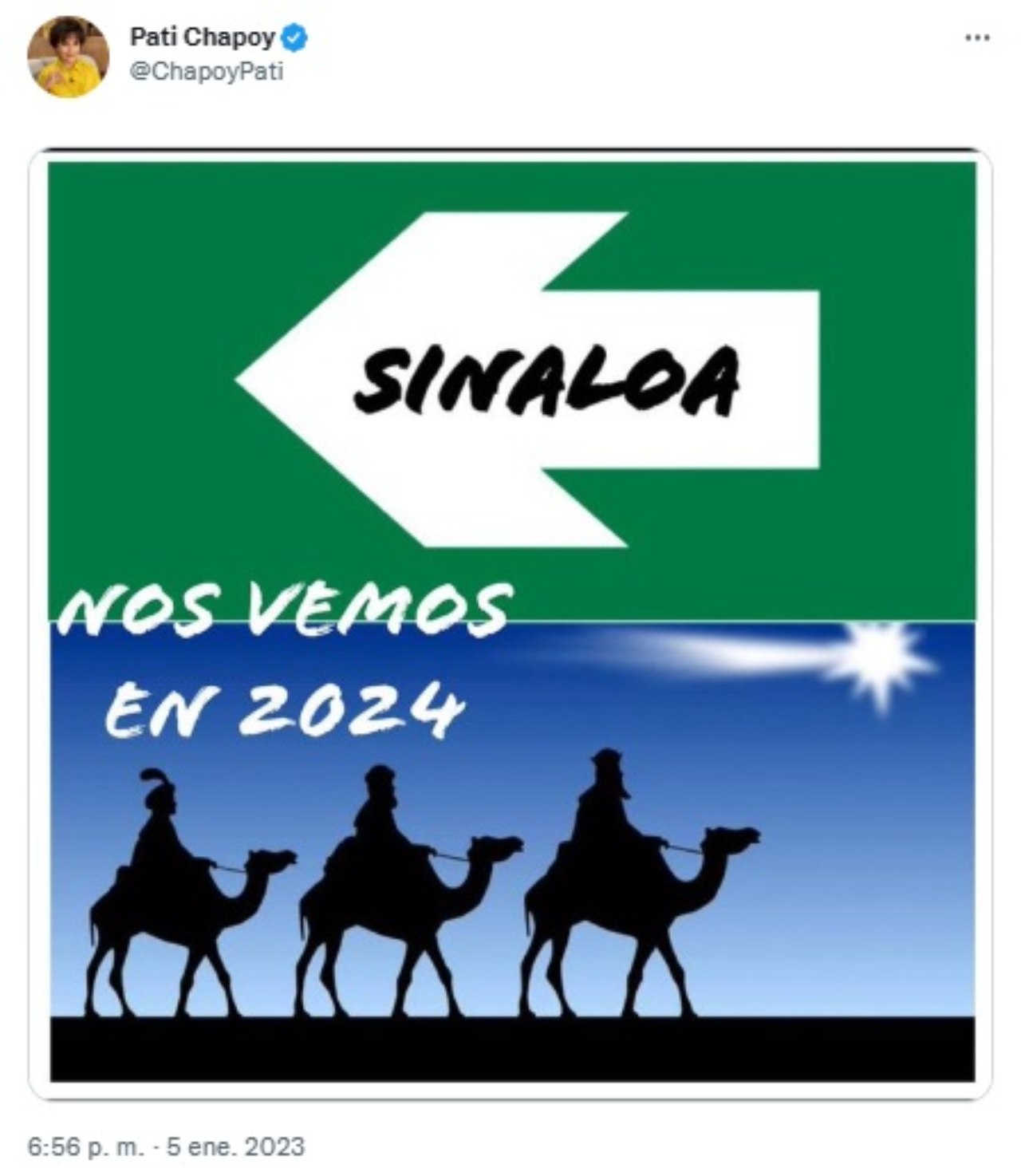 Pati Chapoy chiste reyes magos Sinaloa