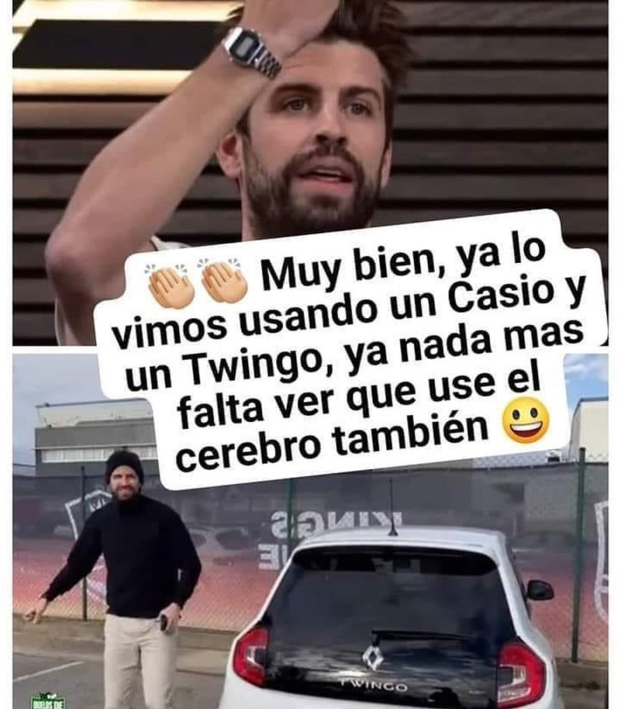 Meme Pique usando Casio Twingo cerebro