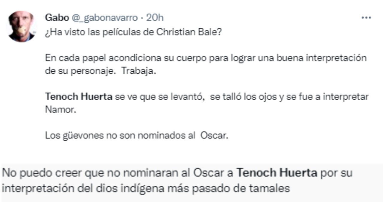 Tenoch Huerta Óscar criticas