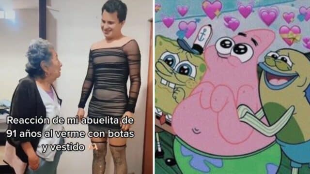 Abuelita nieta trans vestidos reacciÃ³n