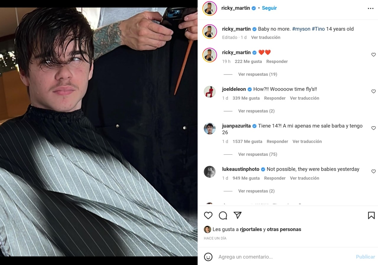 Valentino Ricky Martin papá hijo