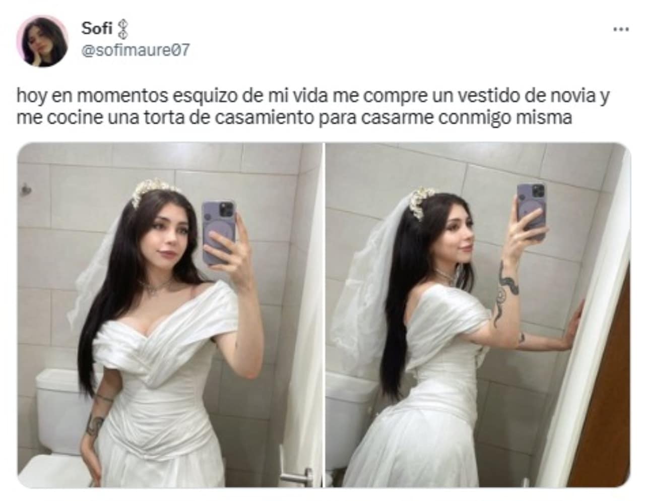 Sofia Maure se casa ella misma