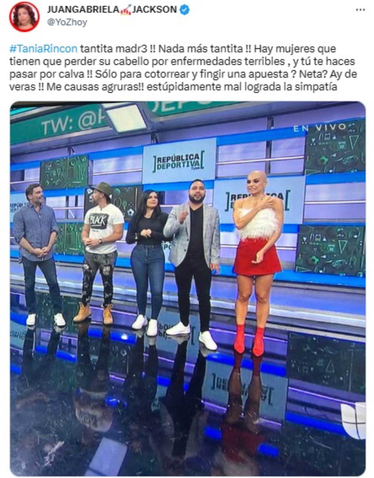 tania Rincon se rapa apuesta broma