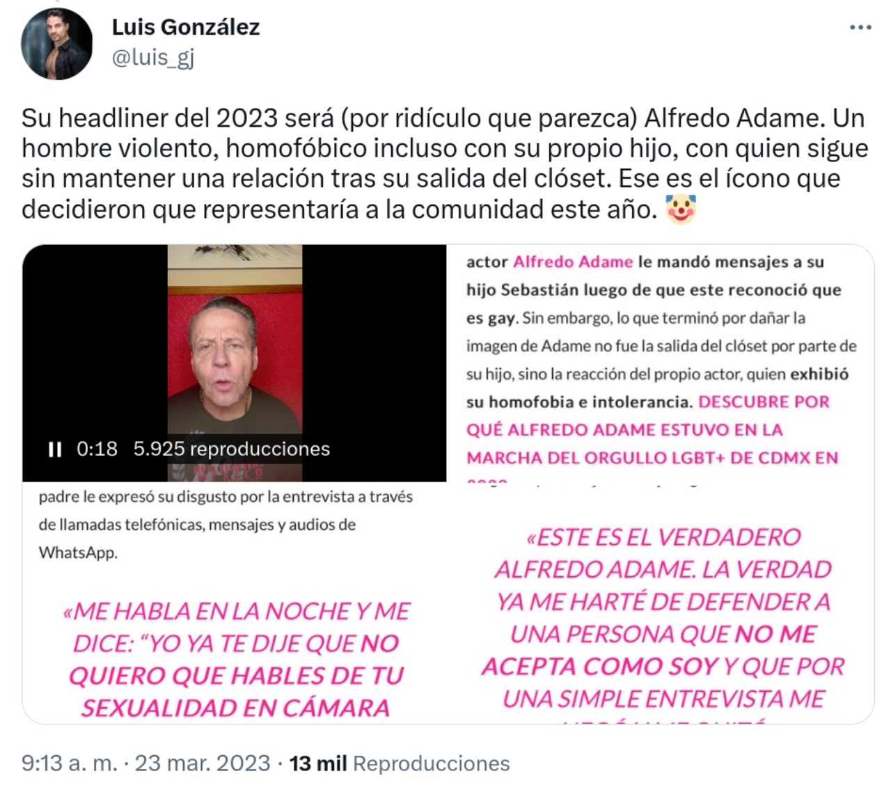 Alfredo Adame Marcha LGBTQIA+