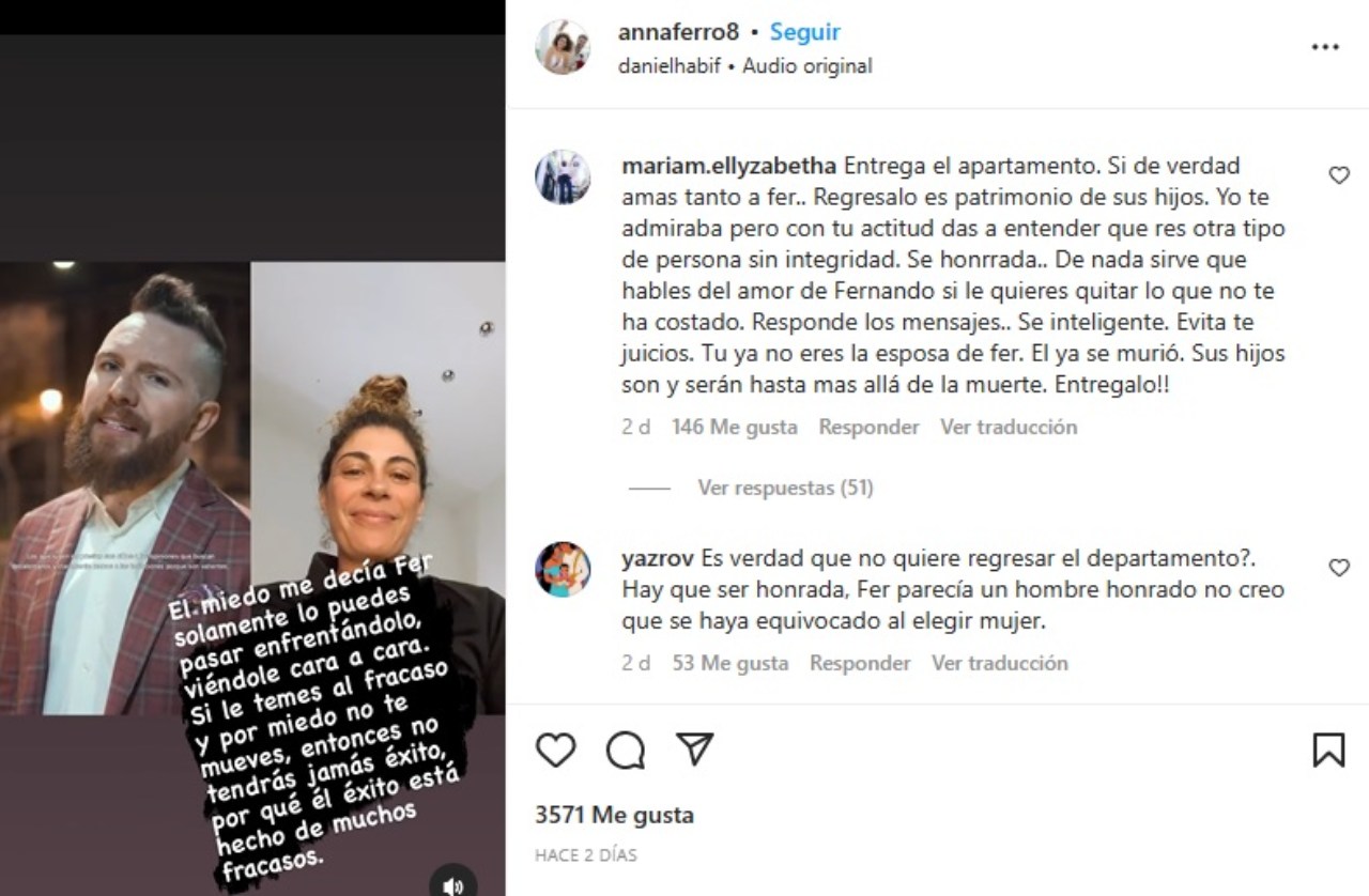 Anna Ferro indirecta Ingrid Coronado mensaje