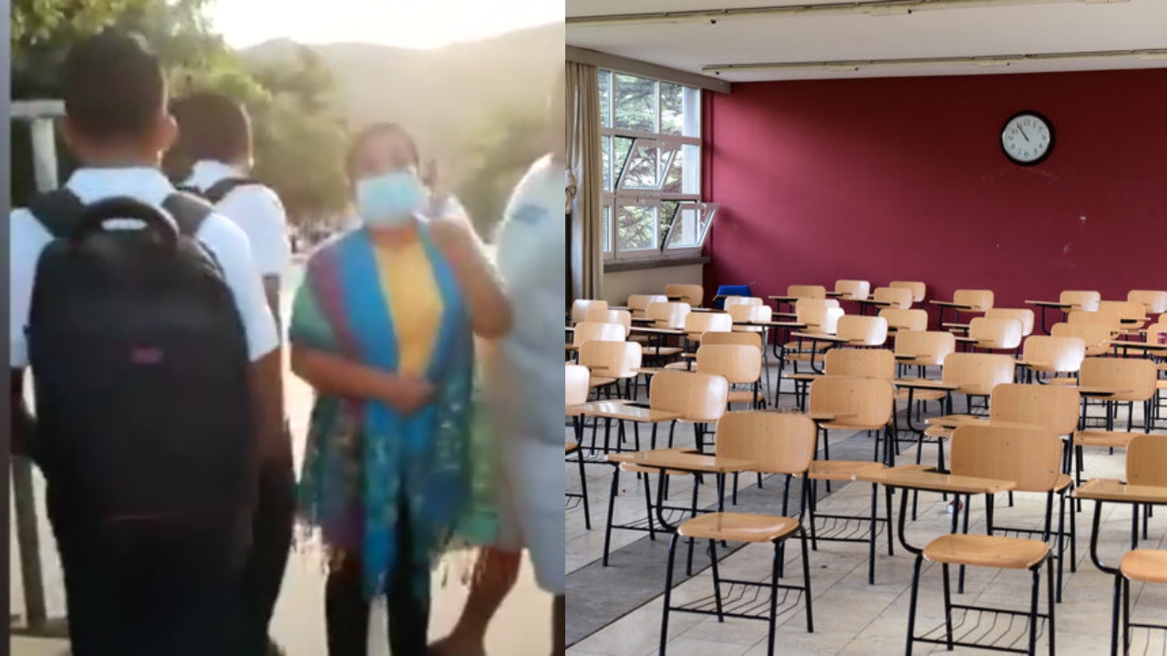 niña pantalón escuela Oaxaca