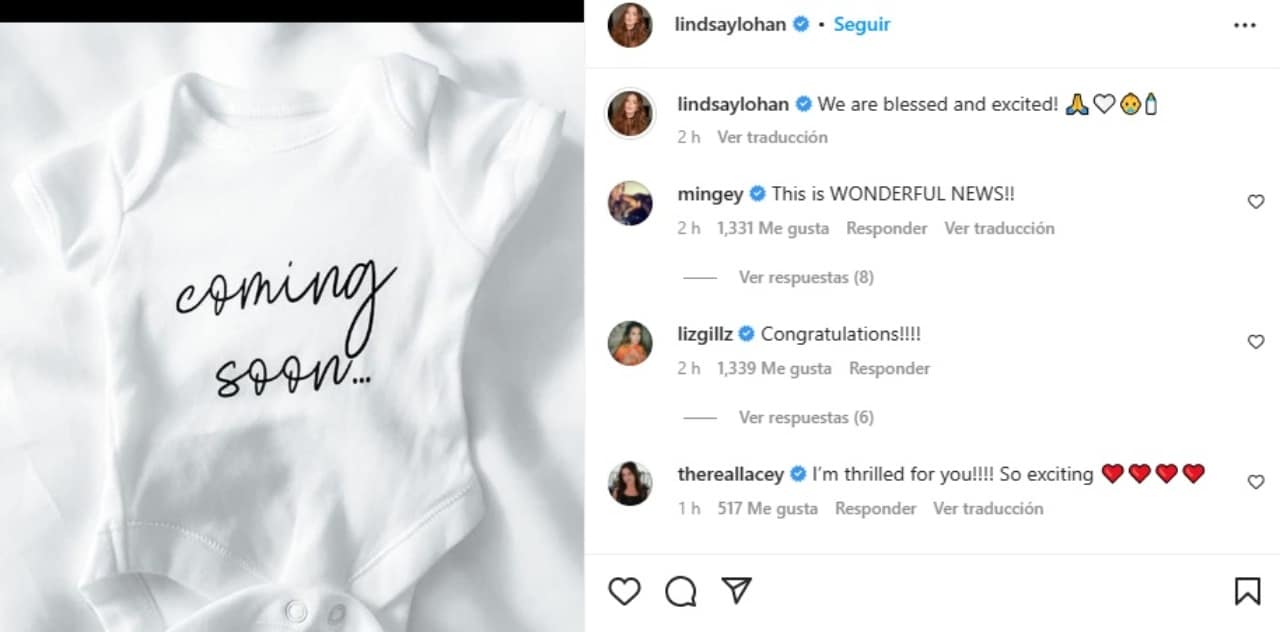 Embarazo lindsay lohan anuncio foto Instagram