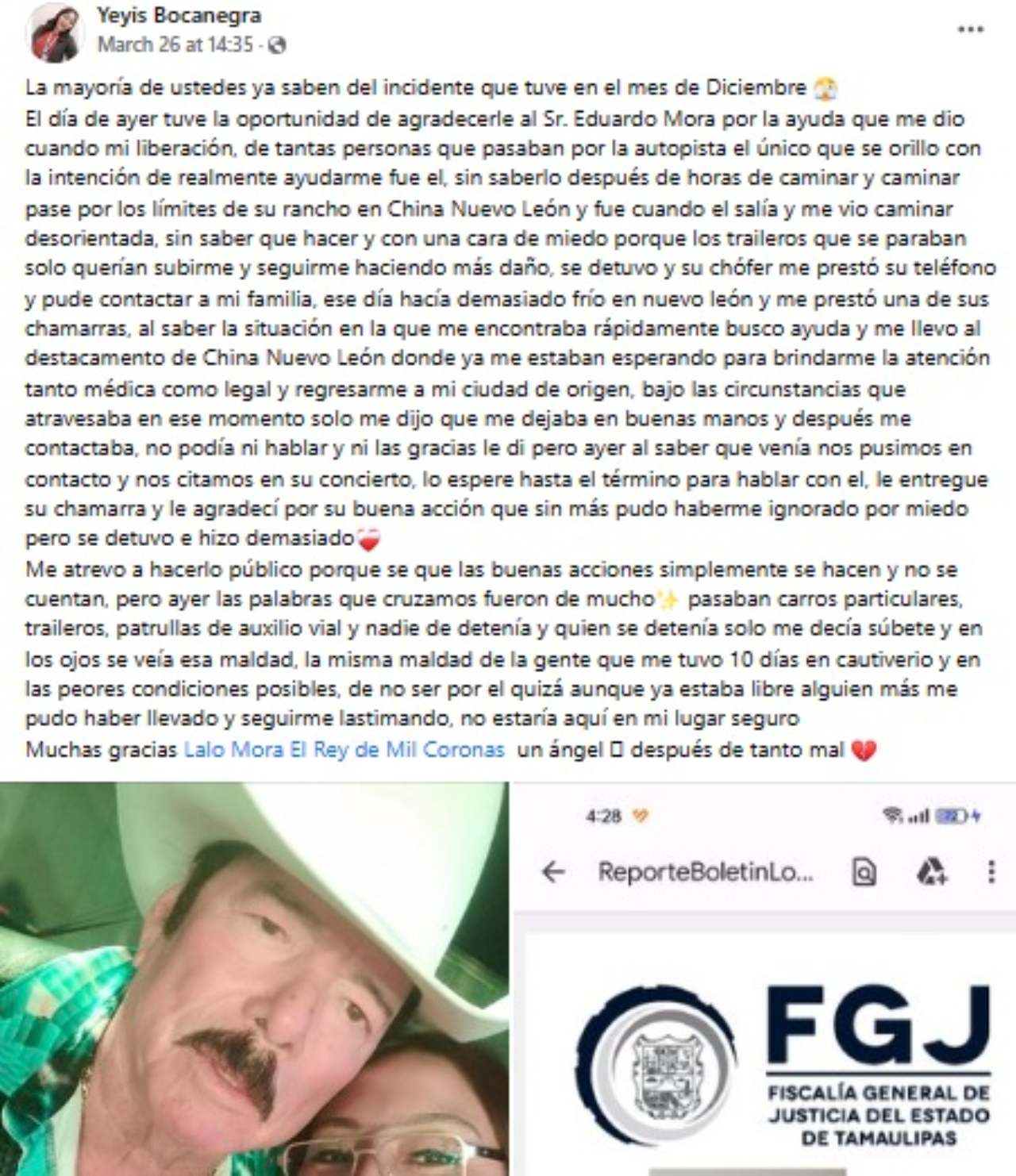 Joven agradece Lalo Mora salvarla autopista