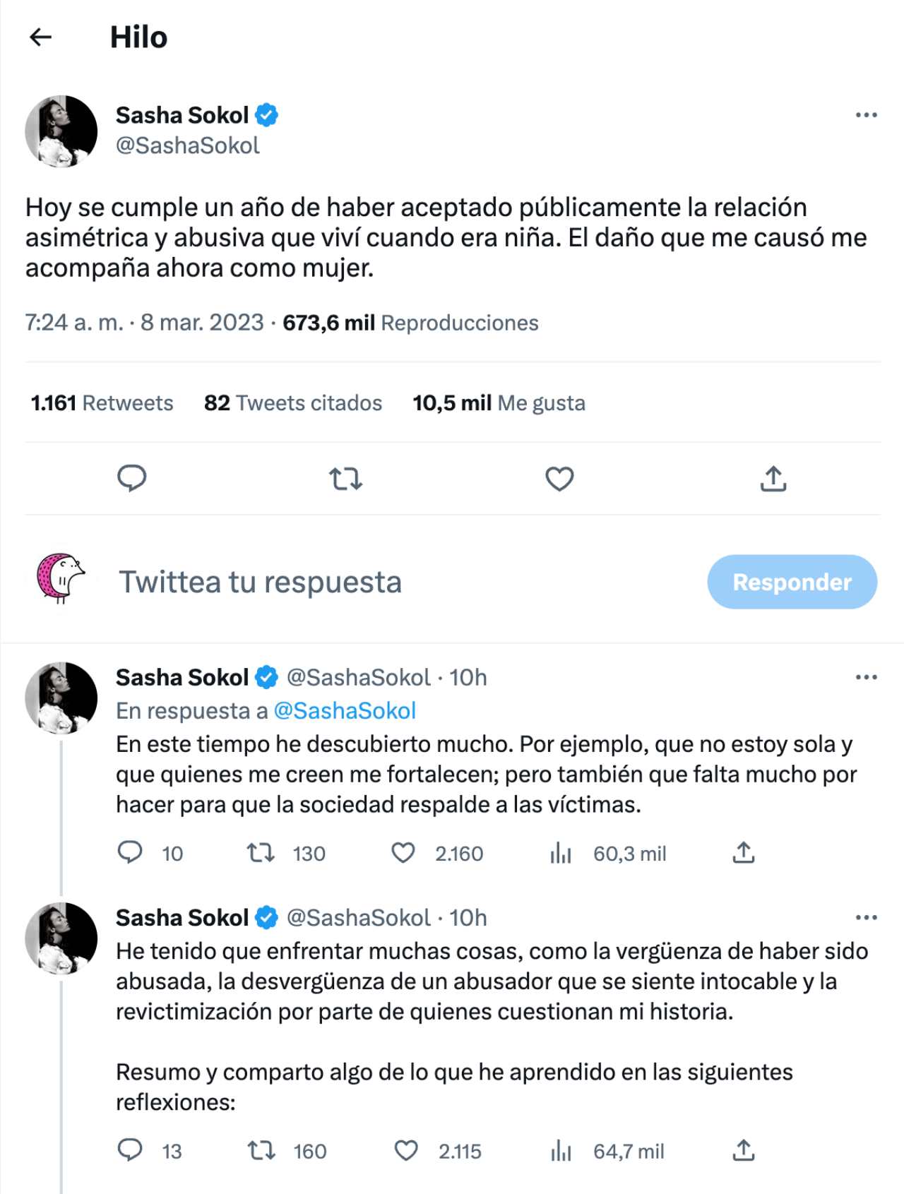 Sasha Sokol recuerda denuncia a Luis de Llano