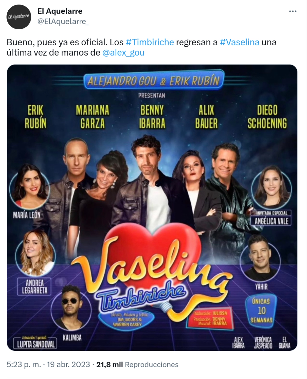 Andrea Legarreta Angélica Vale Timbiriche