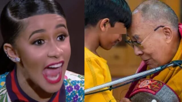 Cardi B explota contra el Dalai Lama y lo llama "depredador" por besar a niño