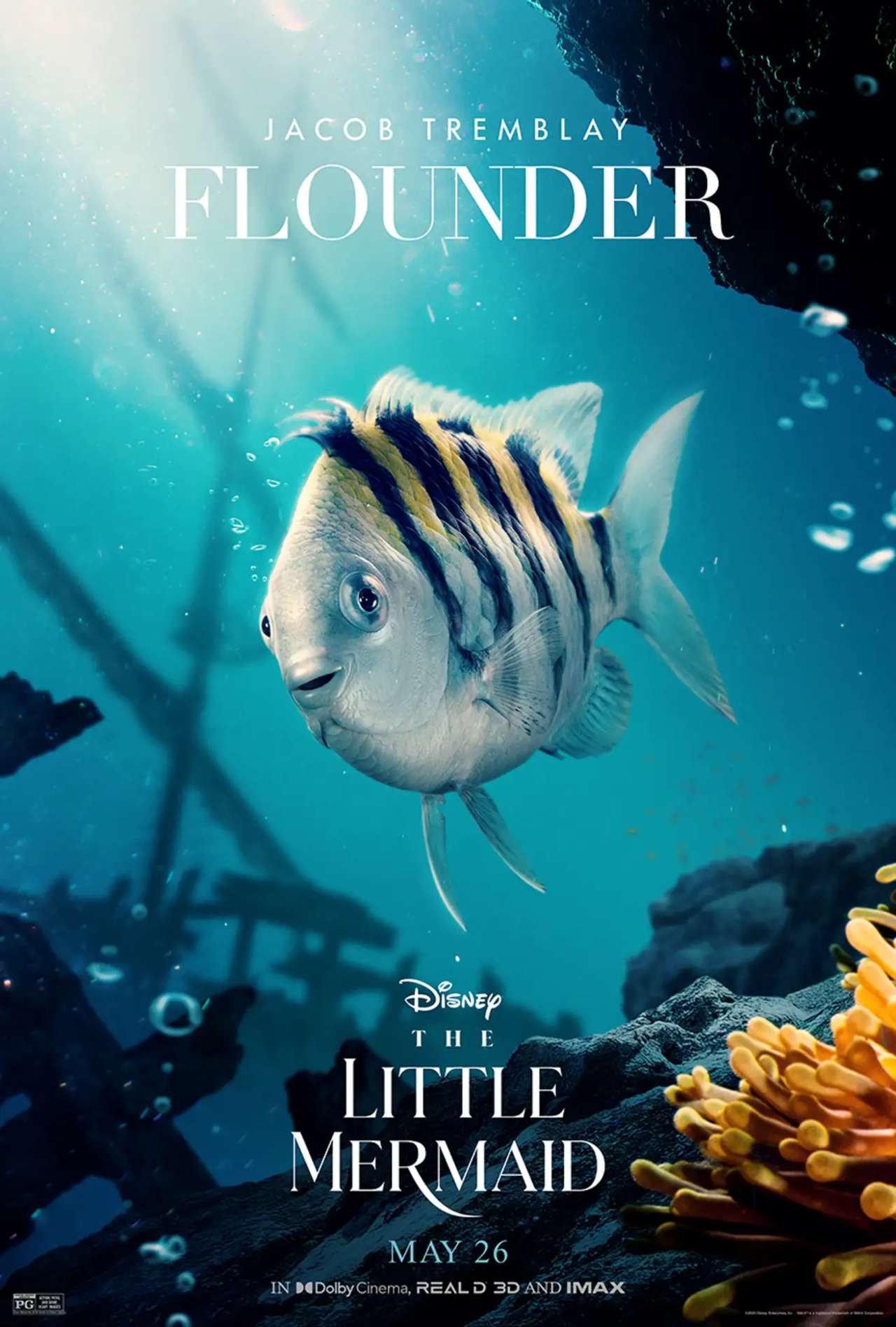 Flounder La Sirenita live action pelicula