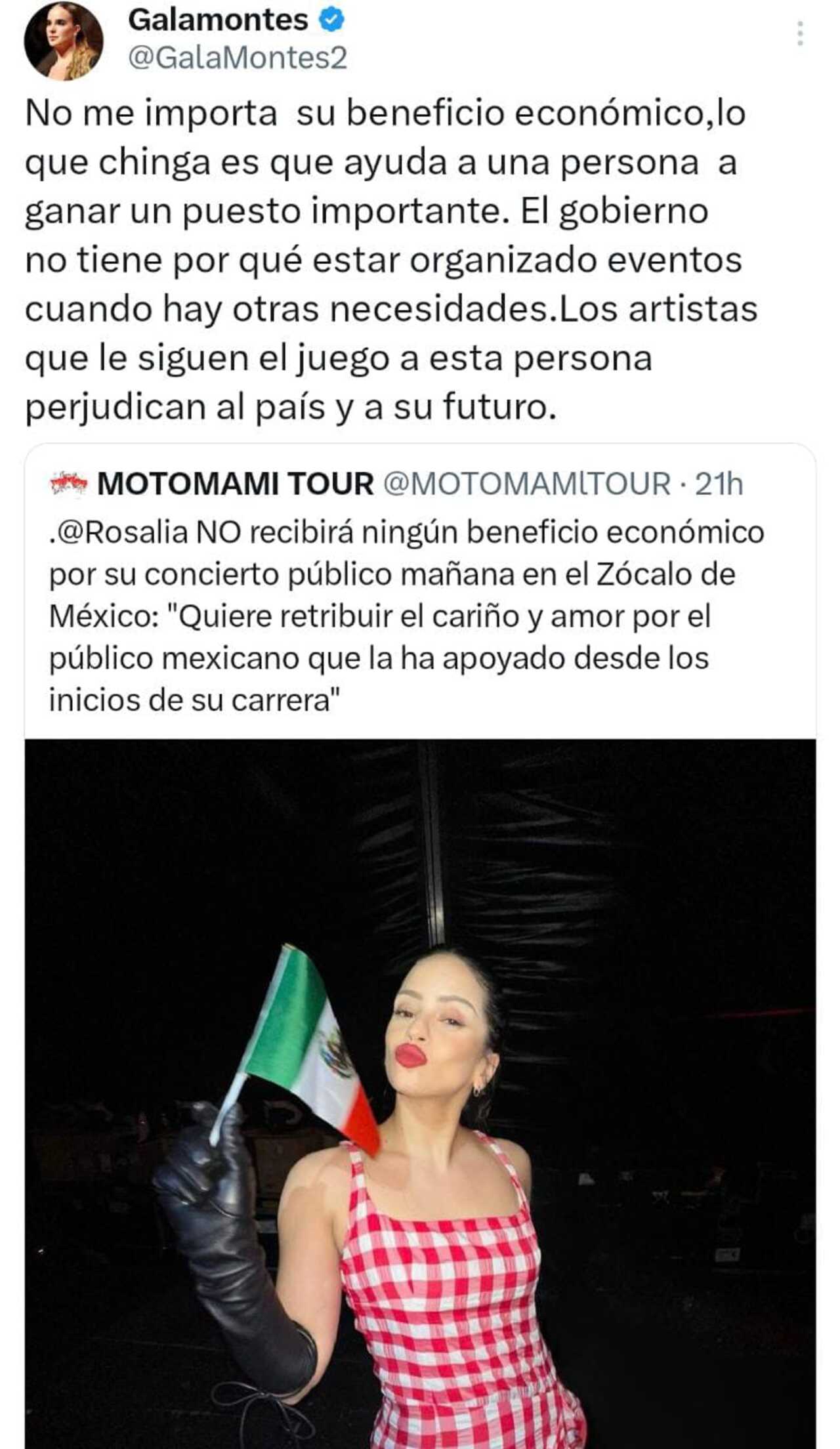 Gala Montes habla de concierto de Rosalía