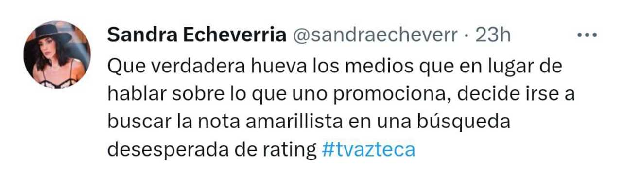Sandra Echeverría se va contra Ventaneando 