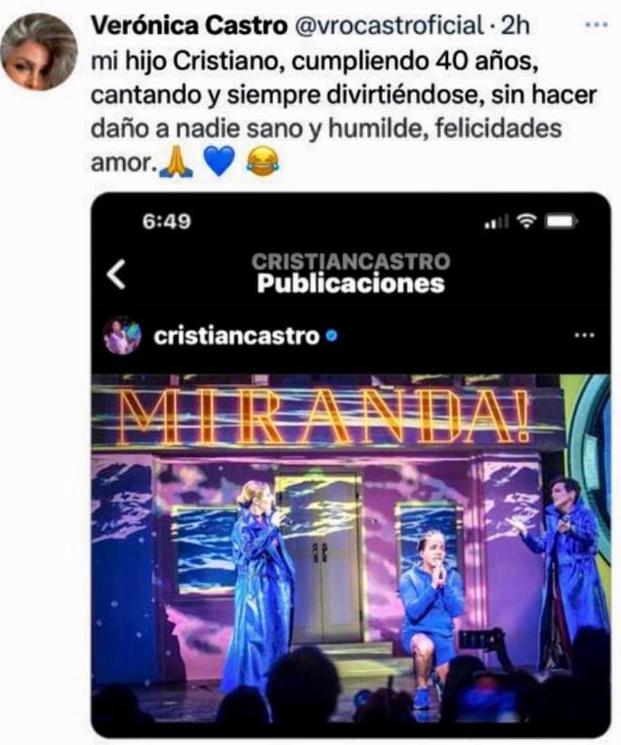 Veronica Castro Cristian Castro reaccion show