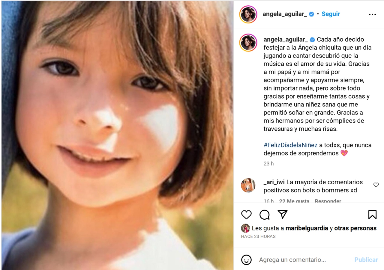 Ángela Aguilar mensaje día del niño