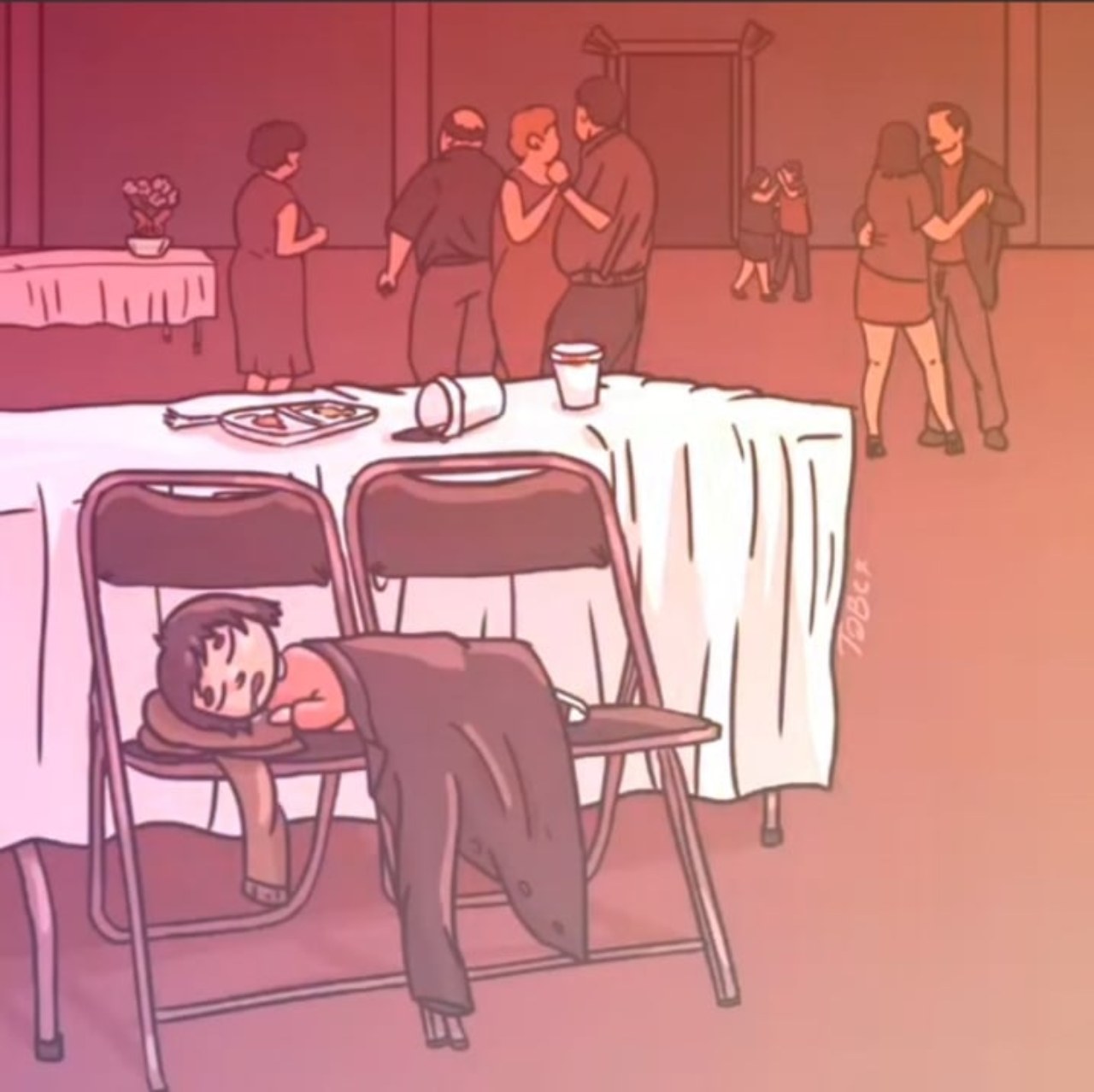 Bodas niÃ±os se quedan dormidos sillas