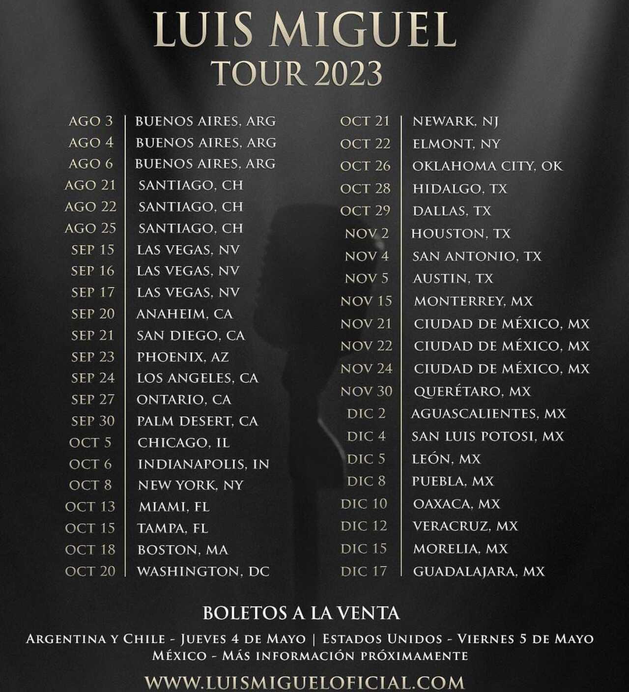 Microbusero fechas Luis Miguel