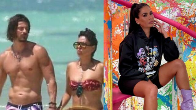 Galilea Montijo novio playa abrazados juntos