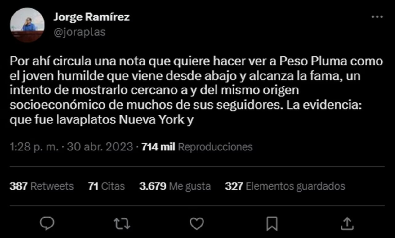 Profesor sociología Peso Pluma
