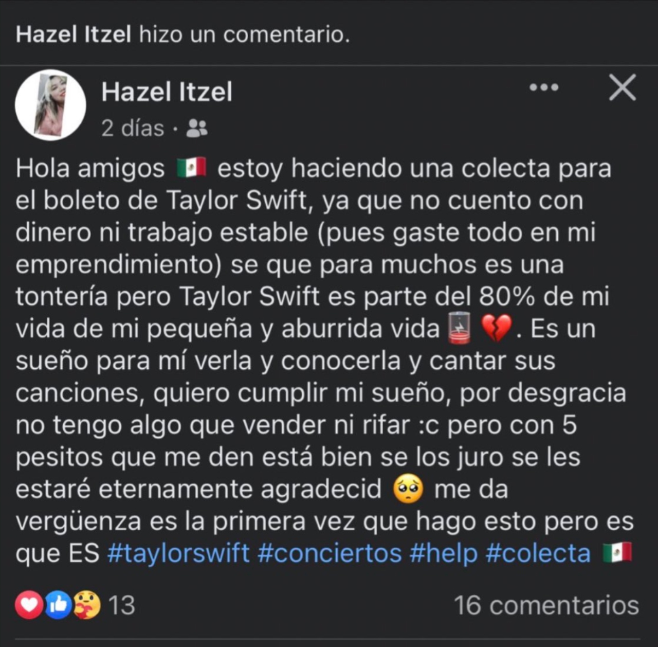 taylor fan dinero concierto