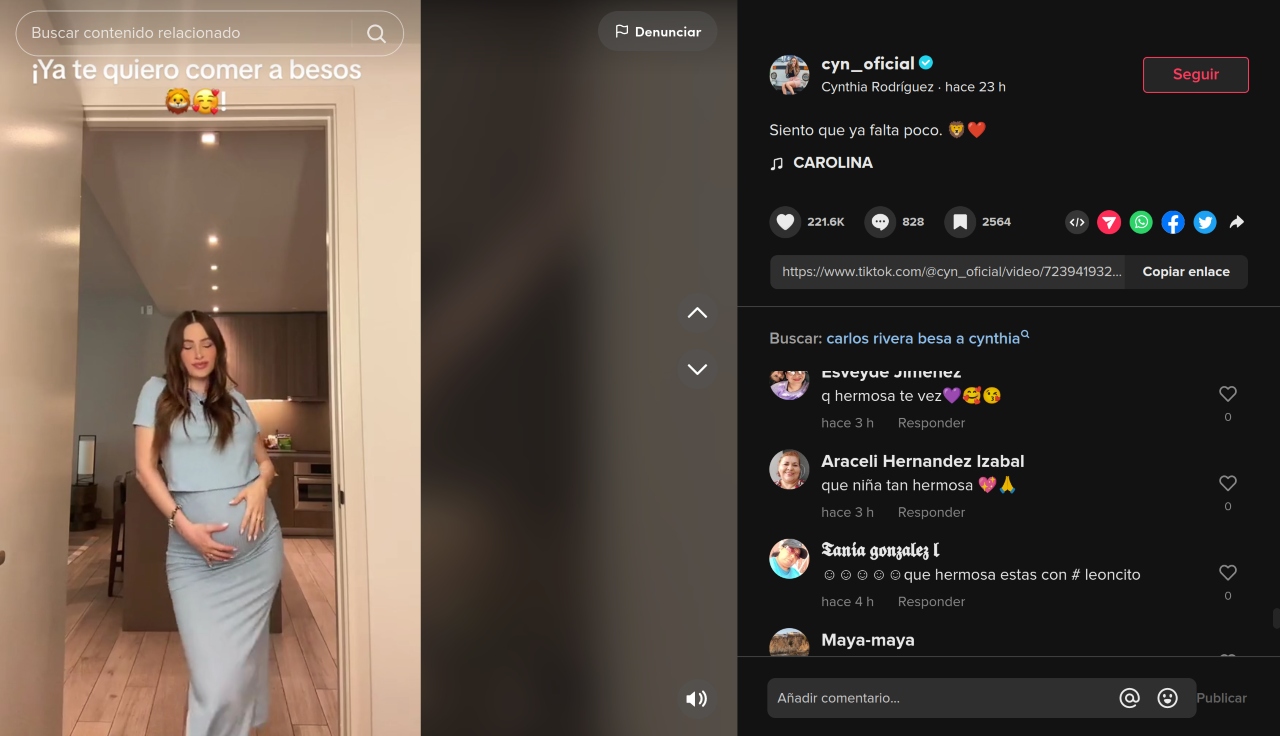 Cynthia Rodríguez dará a luz