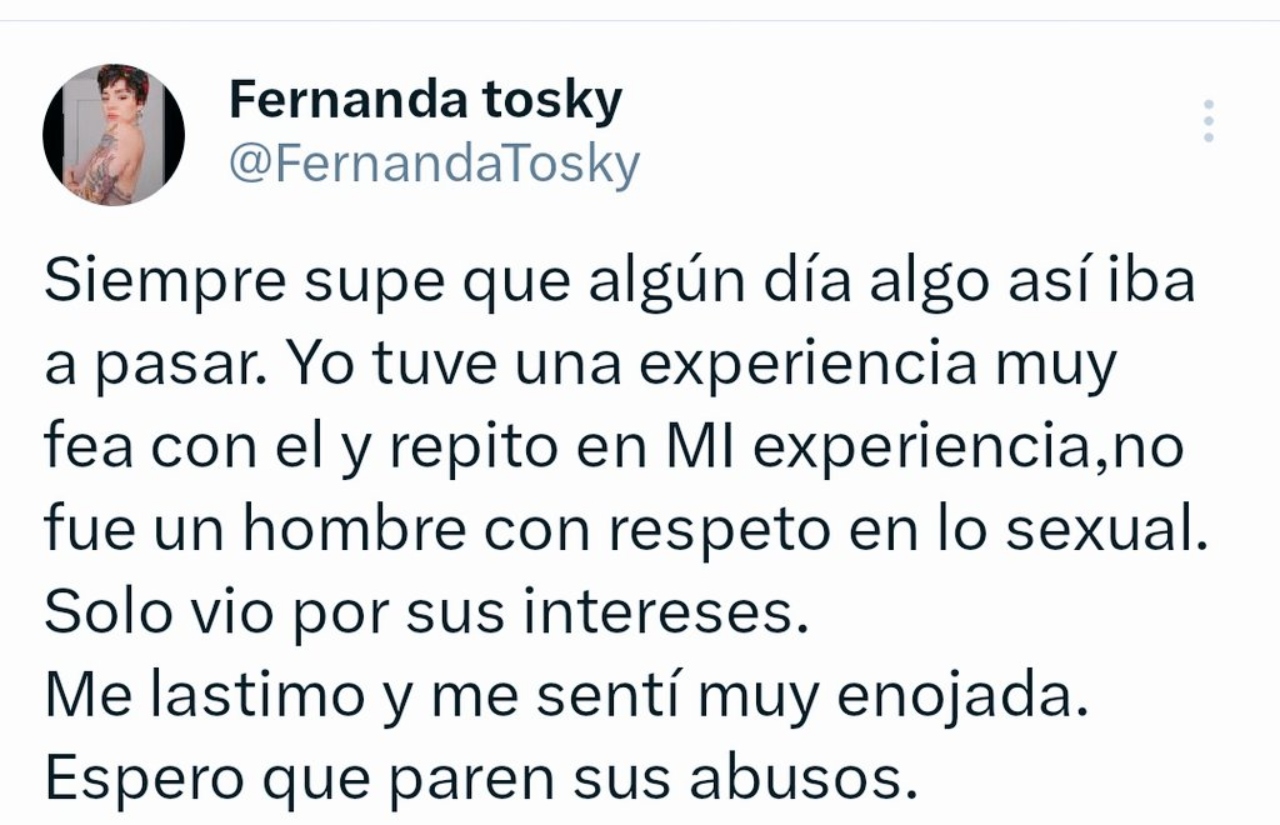 fernanda Tosky denuncias Tenoch Huerta