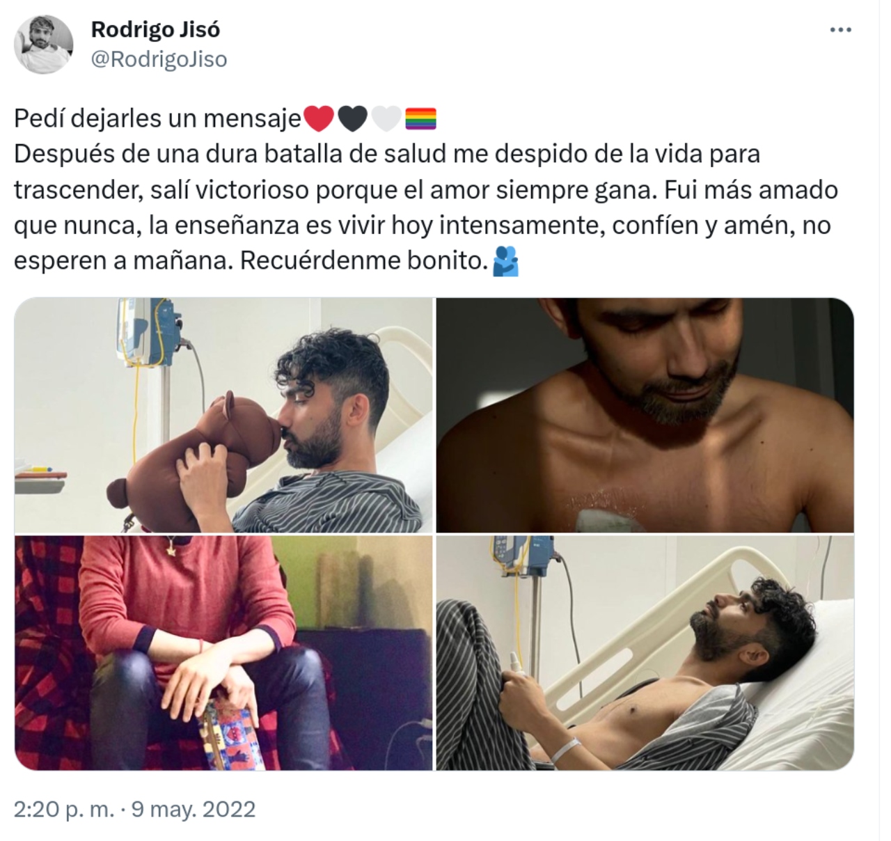 joven despidió formando corazón