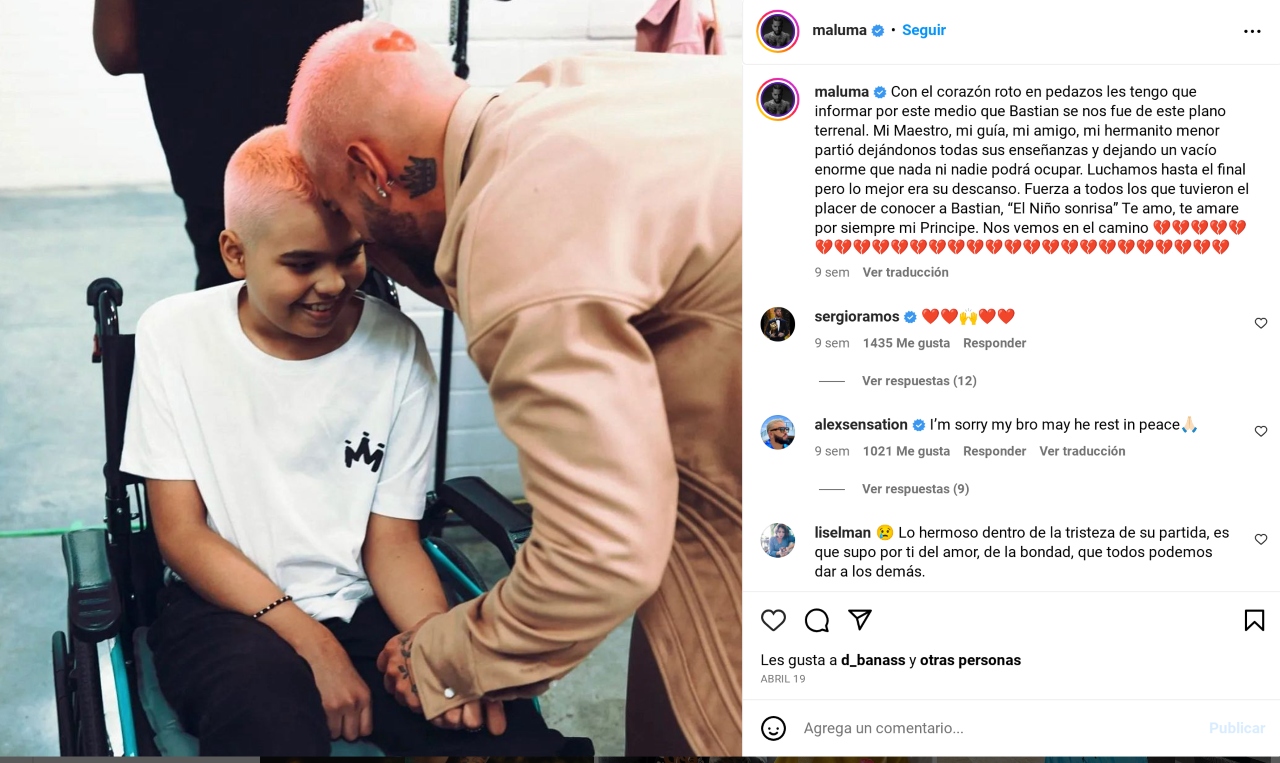 Maluma despide hermano